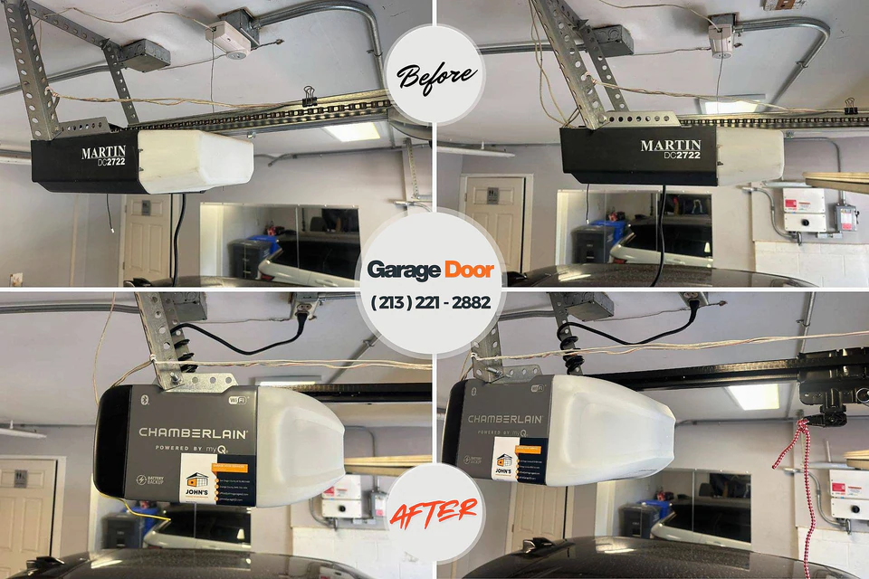Before and after: garage door repair Mountain View Ranches, AZ